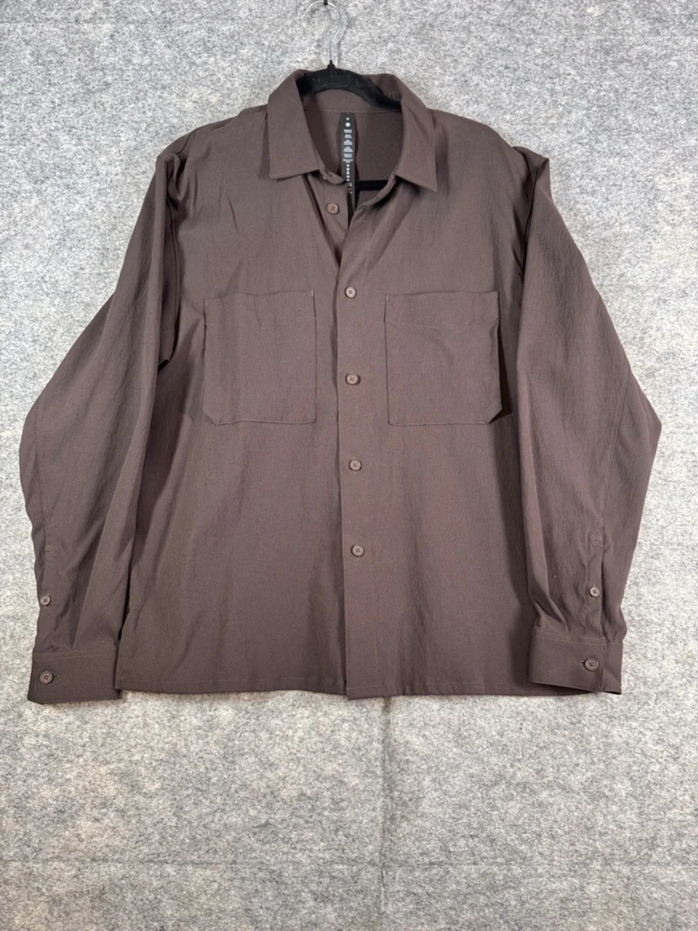 Lululemon Athletica Commission Brown Long Sleeve Button Shirt Size M Stretch - Picture 2 of 13